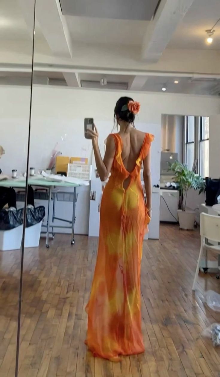 Sexy Mermaid Low Collar Chiffon Ruffles Slit Long Prom Dress,Evening Dress GG1031