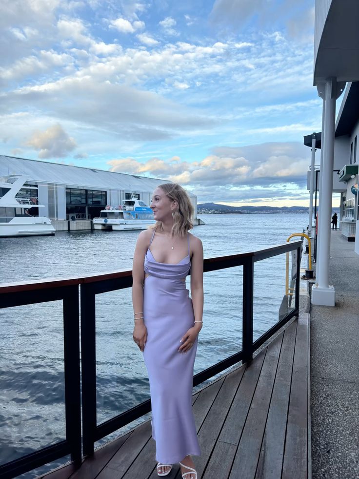 Simple Mermaid Halter Straps Lilac Satin Long Prom Dress,Evening Dress GG1243