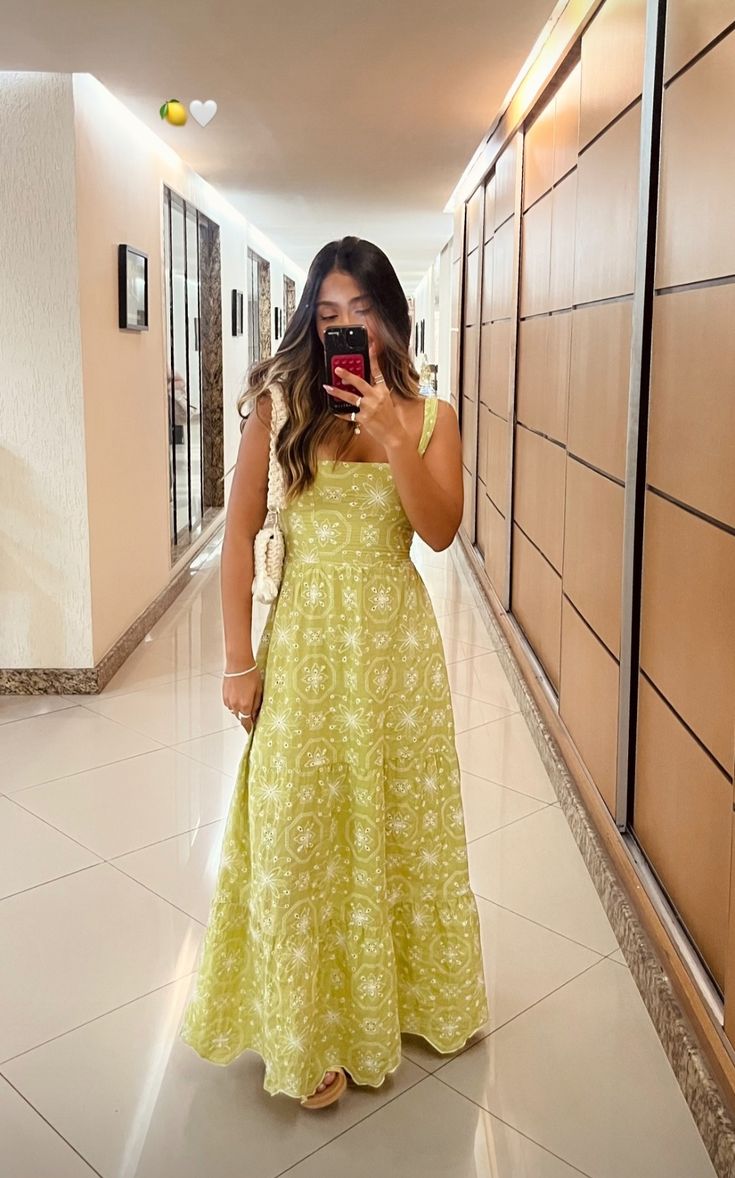 Lovely A Line Square Yellow Green Satin Long Prom Dress,Evening Dress GG1272