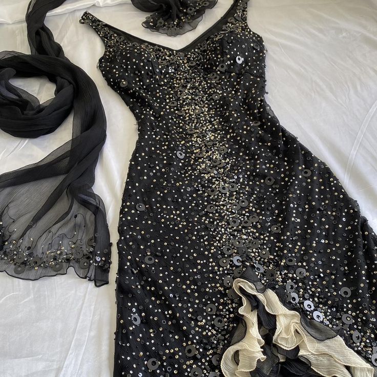 Shiny A Line Black Tulle Ruffle Sequin Beaded Irregular Hem Long Prom Dress,Evening Dress GG1351