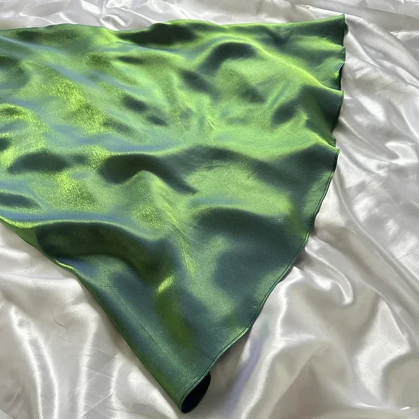 Elegant A Line Spaghetti Straps Green Satin Long Prom Dress,Evening Dress GG1739