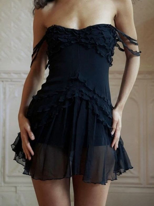 Chic A Line Off The Shoulder Chiffon Short Prom Dress,Homecoming Dress,Evening Dress GG1814