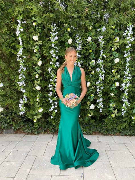 Elegant Mermaid Halter Dark Green Satin Long Prom Dress,Evening Dress GG1851