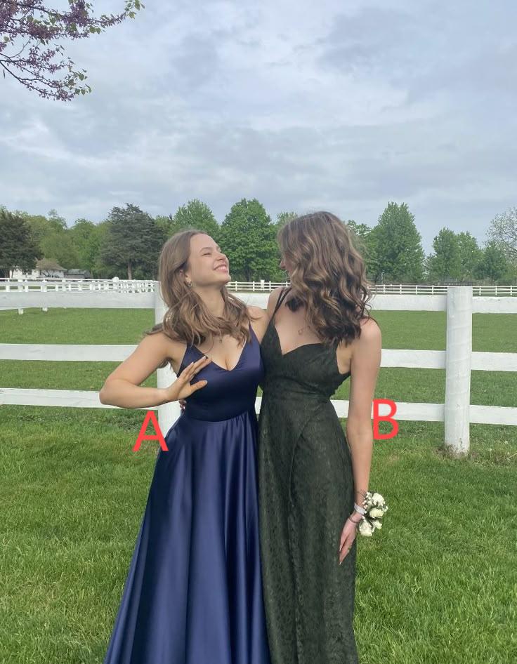 Simple Mermaid Spaghetti Straps Satin / Lace Long Prom Dress,Evening Dress GG1859