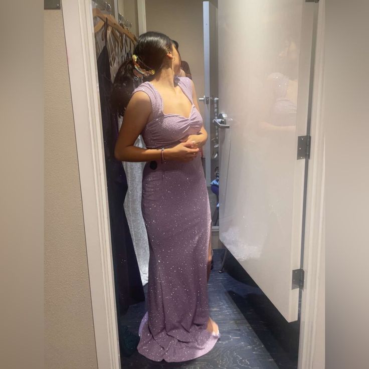 Glitter Mermaid Sweetheart Lilac Satin Sequin Slit Long Prom Dress,Evening Dress GG1901