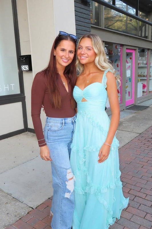 Pretty A Line Sweetheart Chiffon Ruffles Long Prom Dress,Evening Dress GG1903