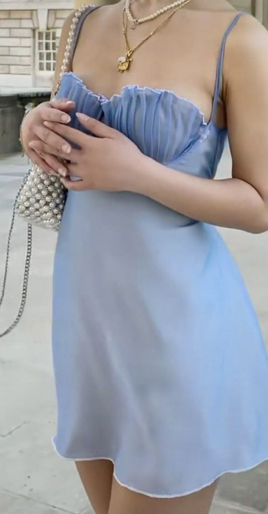 Lovely A Line Spaghetti Straps Lilac Chiffon Short Prom Dress,Homecoming Dress,Evening Dress GG1987