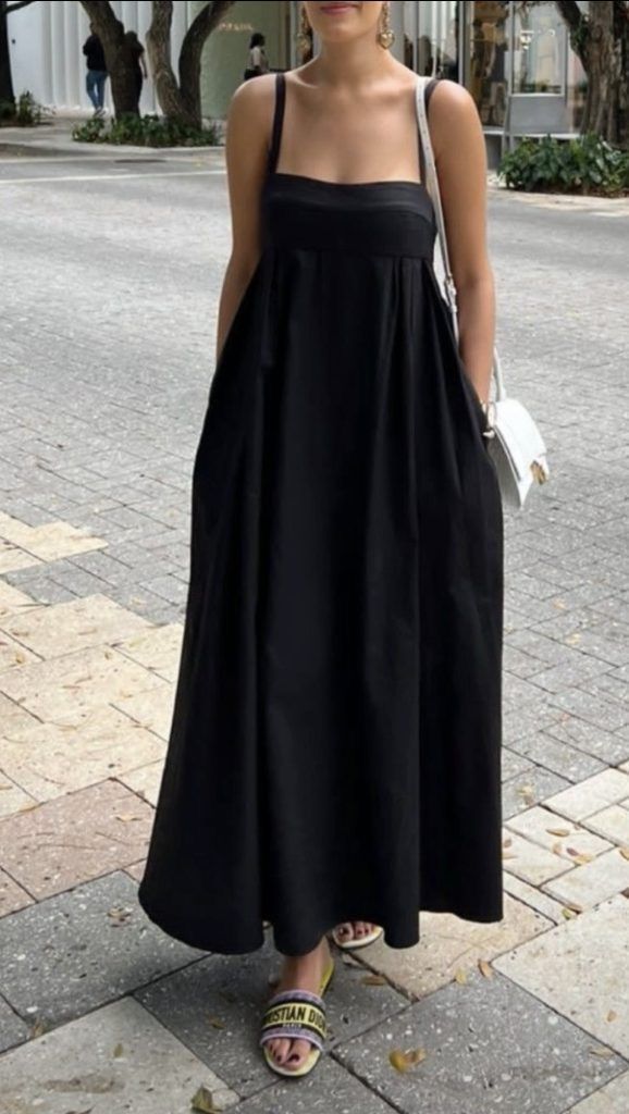 Unique Spaghetti Straps Square Black Satin With Pocket Long Prom Dress,Evening Dress GG2118