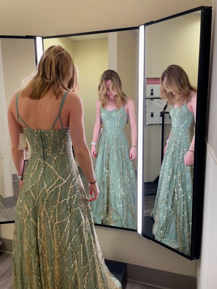 Unique A Line Spaghetti Straps Satin Tulle Sequin Long Prom Dress,Party Dress,Evening Dress GG2164