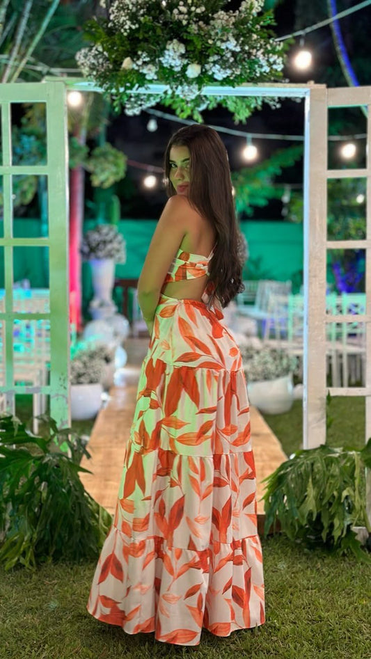 Unique A Line Halter Satin Printing Long Prom Dress,Party Dress,Evening Dress GG2214