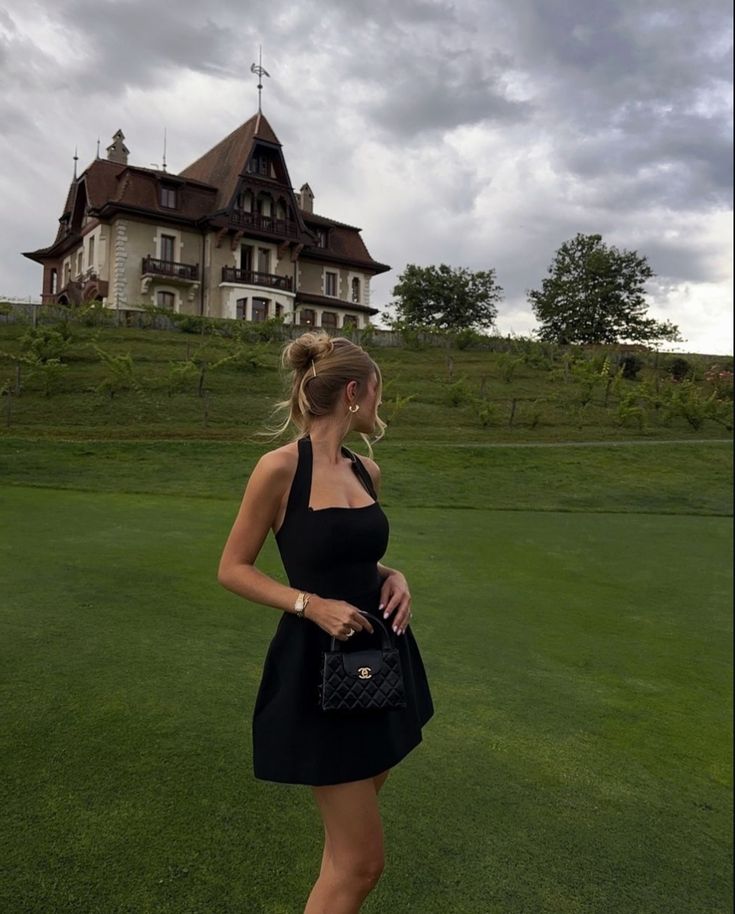 Classy A Line Halter Black Satin Short Prom Dress,Homecoming Dress,Evening Dress GG2231