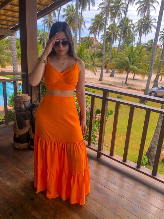 Unique A Line Spaghetti Straps Orange Satin Outfits,Party Dress,Evening Dress GG2270