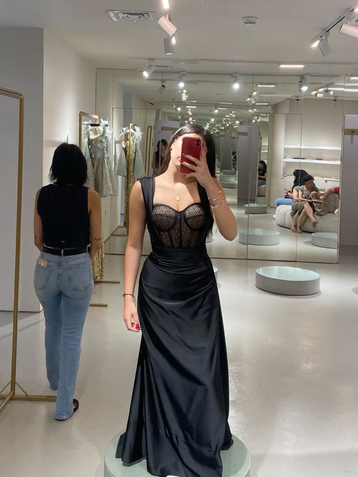 Unique Mermaid Sweetheart Black Satin Long Prom Dress,Party Dress,Evening Dress GG2291