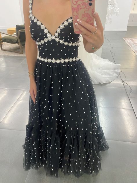 Chic A Line Spaghetti Straps Chiffon Polka Dot Pearl Long Prom Dress,Party Dress,Evening Dress GG2309