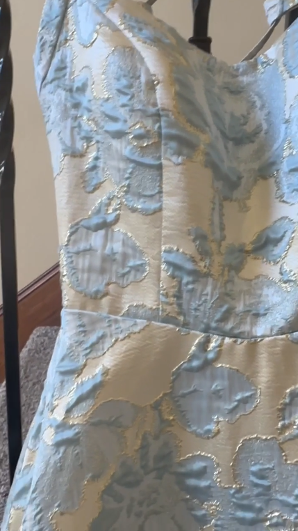 Pretty A Line Spaghetti Straps Satin Printing Long Prom Dress,Party Dress,Evening Dress GG2374