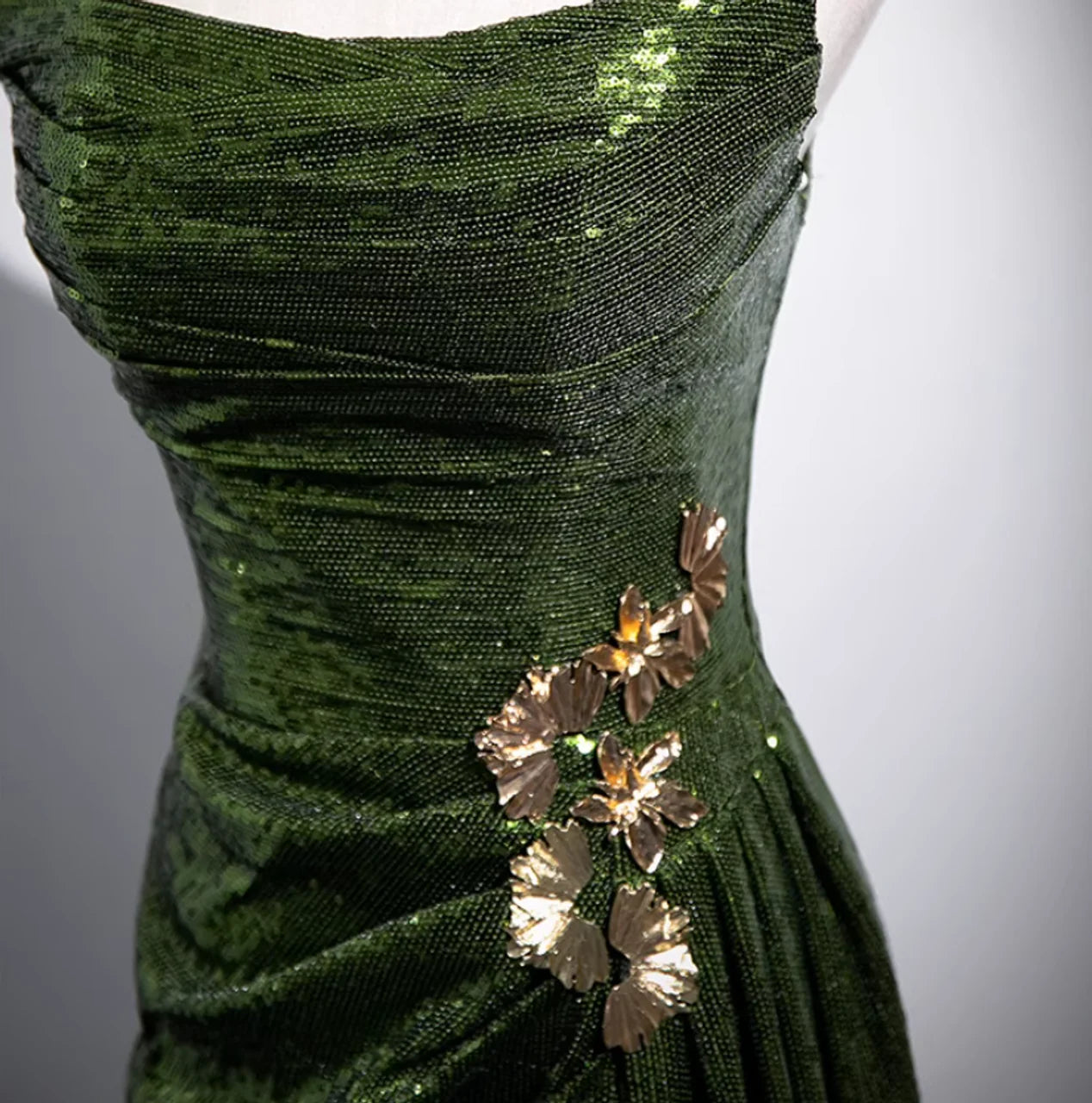 Stunning Mermaid Strapless Green Sequin Slit Long Prom Dress,Party Dress,Evening Dress GG2378