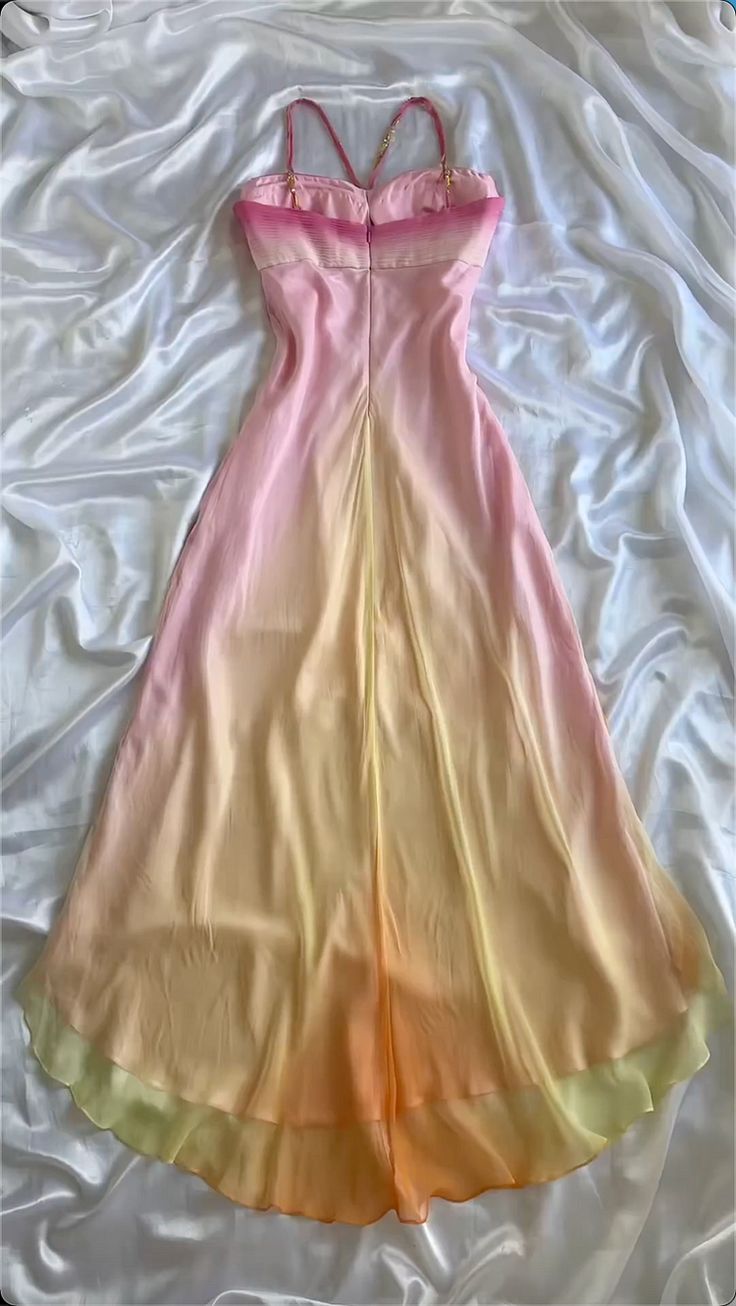 Colorful A Line Spaghetti Straps Chiffon Long Prom Dress,Party Dress,Evening Dress GG2381