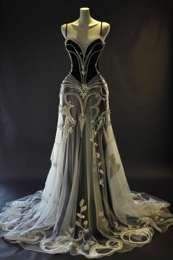 Stunning A Line Spaghetti Straps Tulle Beaded Long Prom Dress, Party Dress, Evening Dress GG2429