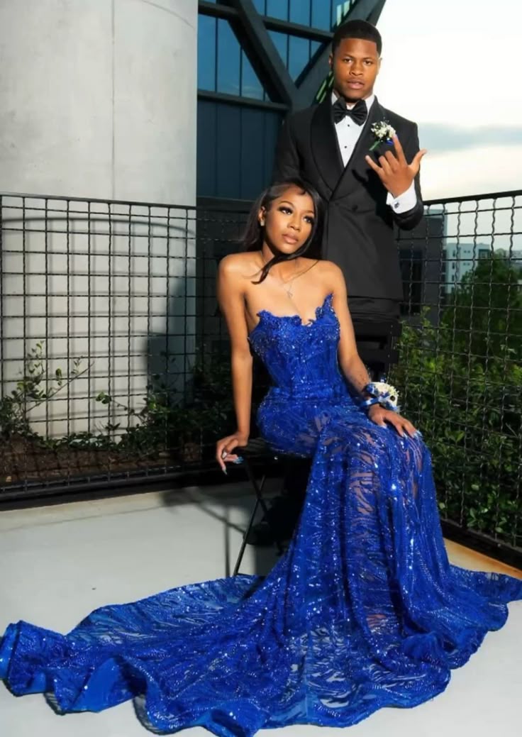 Sexy A Line Strapless Royal Blue Lace Long Prom Dress, Party Dress, Evening Dress GG2518