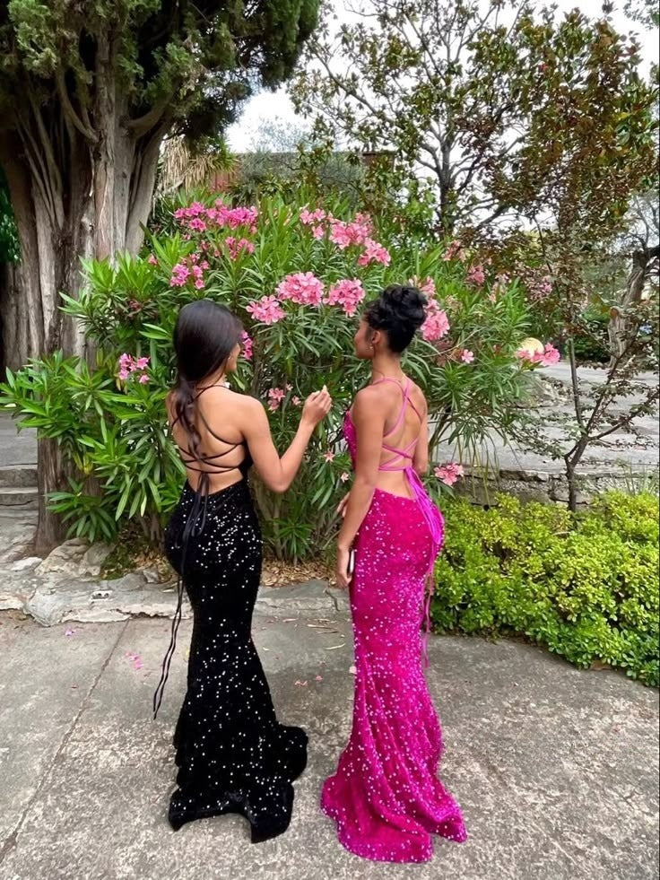 Sparkly Mermaid Halter Satin Sequin Long Prom Dress, Party Dress, Evening Dress GG2554