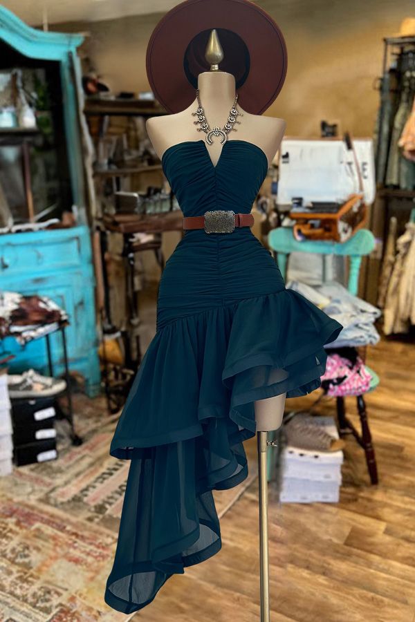 Chic Mermaid Strapless Chiffon Short Prom Dress,Homecoming Dress,Birthday Dress GG2562