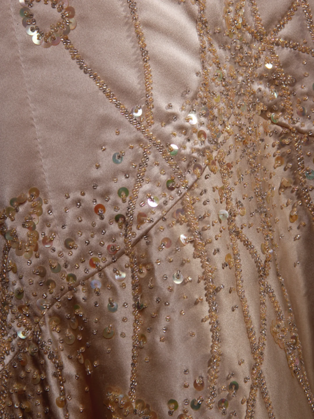 Gorgeous Mermaid Spaghetti Straps Champagne Satin Sequin Beaded Long Prom Dress, Party Dress, Evening Dress GG2573