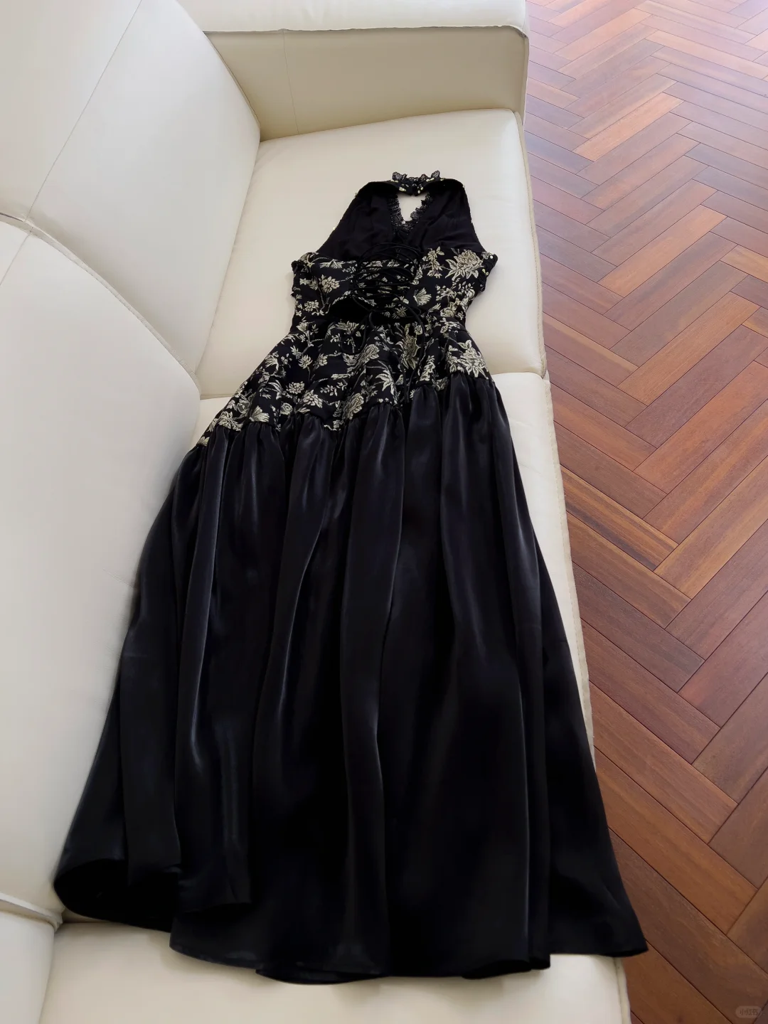 Delicate A Line Halter Satin Chiffon Lace Long Prom Dress, Party Dress, Evening Dress GG2581