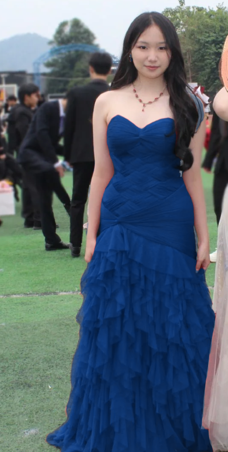 Classy Mermaid Strapless Tulle Long Prom Dress, Party Dress, Evening Dress GG2592