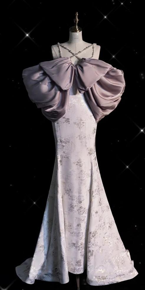 Elegant A Line Off The Shoulder Beading Applique Satin Long Prom Dress,Evening Dresses GG261