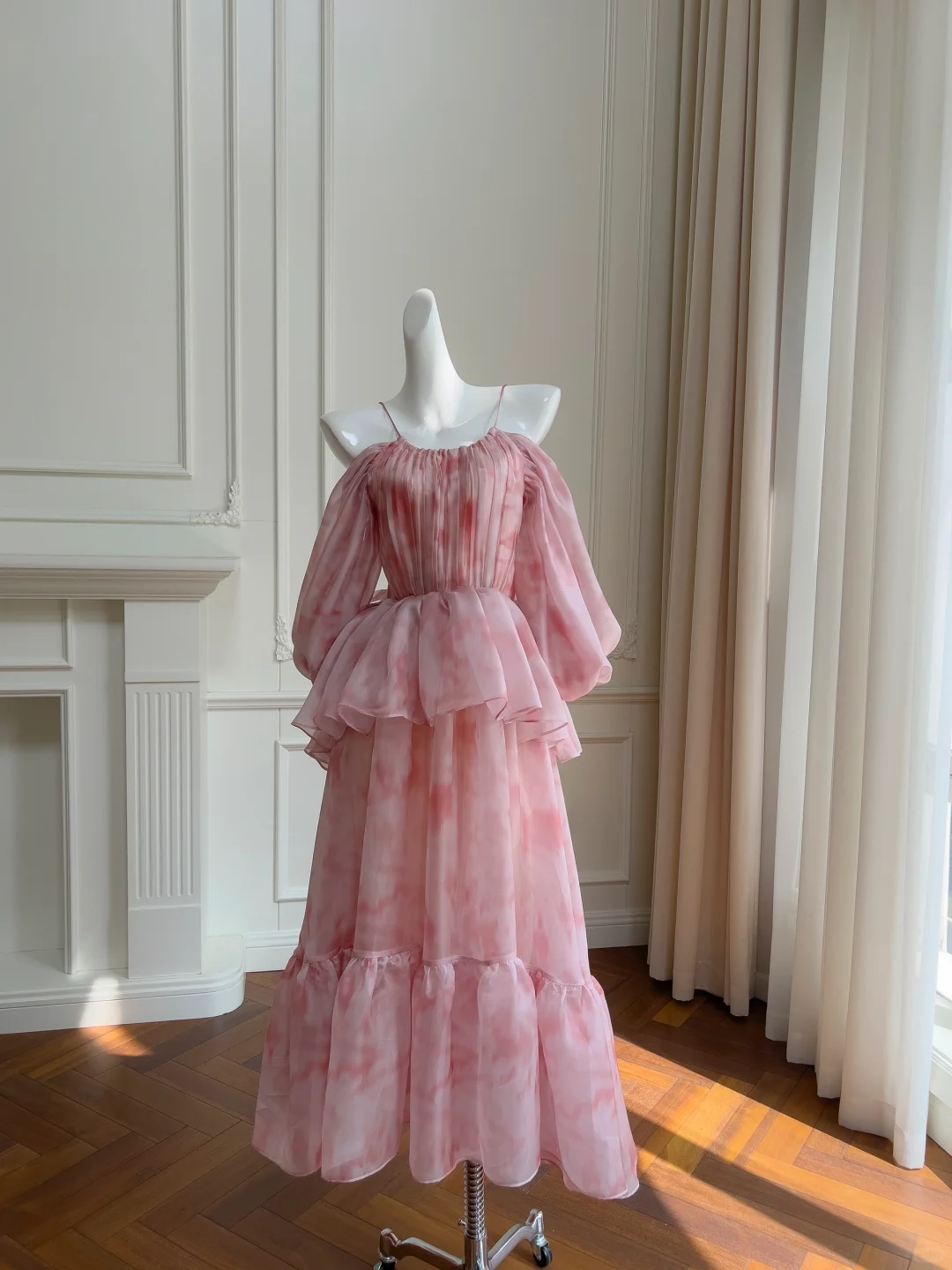 Unique A Line Halter Chiffon Printing Long Prom Dress, Party Dress, Evening Dress GG2638