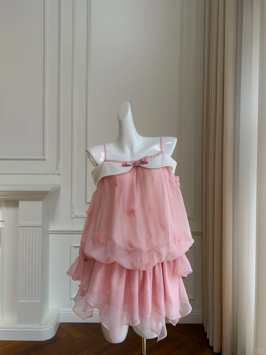 Unique A Line Spaghetti Straps Chiffon Long Sleeves Short Prom Dress,Homecoming Dress,Birthday Dress GG2668