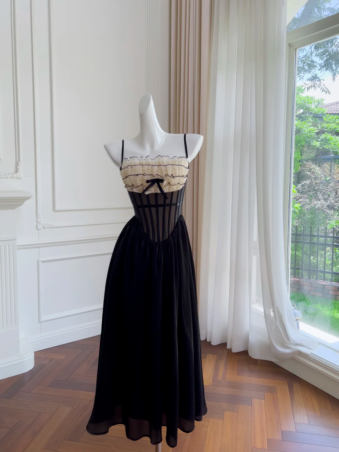 Chic A Line Spaghetti Straps Chiffon Long Prom Dress, Party Dress, Evening Dress GG2712