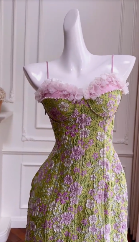 Gorgeous A Line Spaghetti Straps Satin Printing Flowers Short Prom Dress,Homecoming Dress,Birthday Dress GG2774