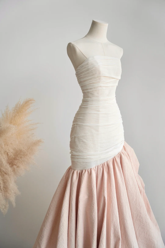 Classy Mermaid Strapless Satin Long Prom Dress, Party Dress, Evening Dress GG2816