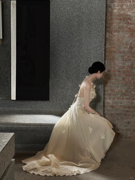 Pretty A Line Halter Chiffon Applique Long Prom Dress, Party Dress, Evening Dress GG2817