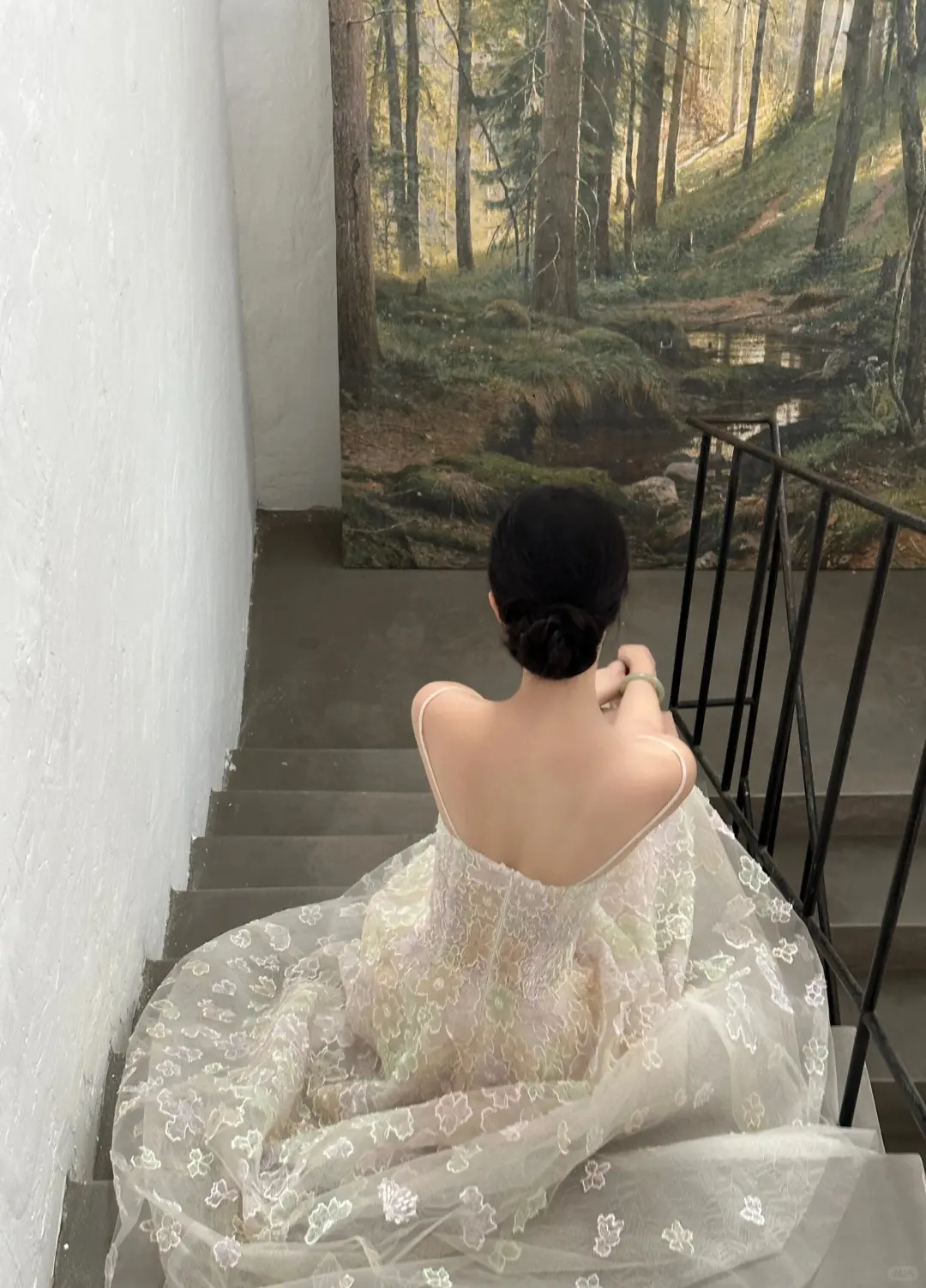 Fairy A Line Spaghetti Straps White Tulle Applique Long Prom Dress, Party Dress, Evening Dress GG2820