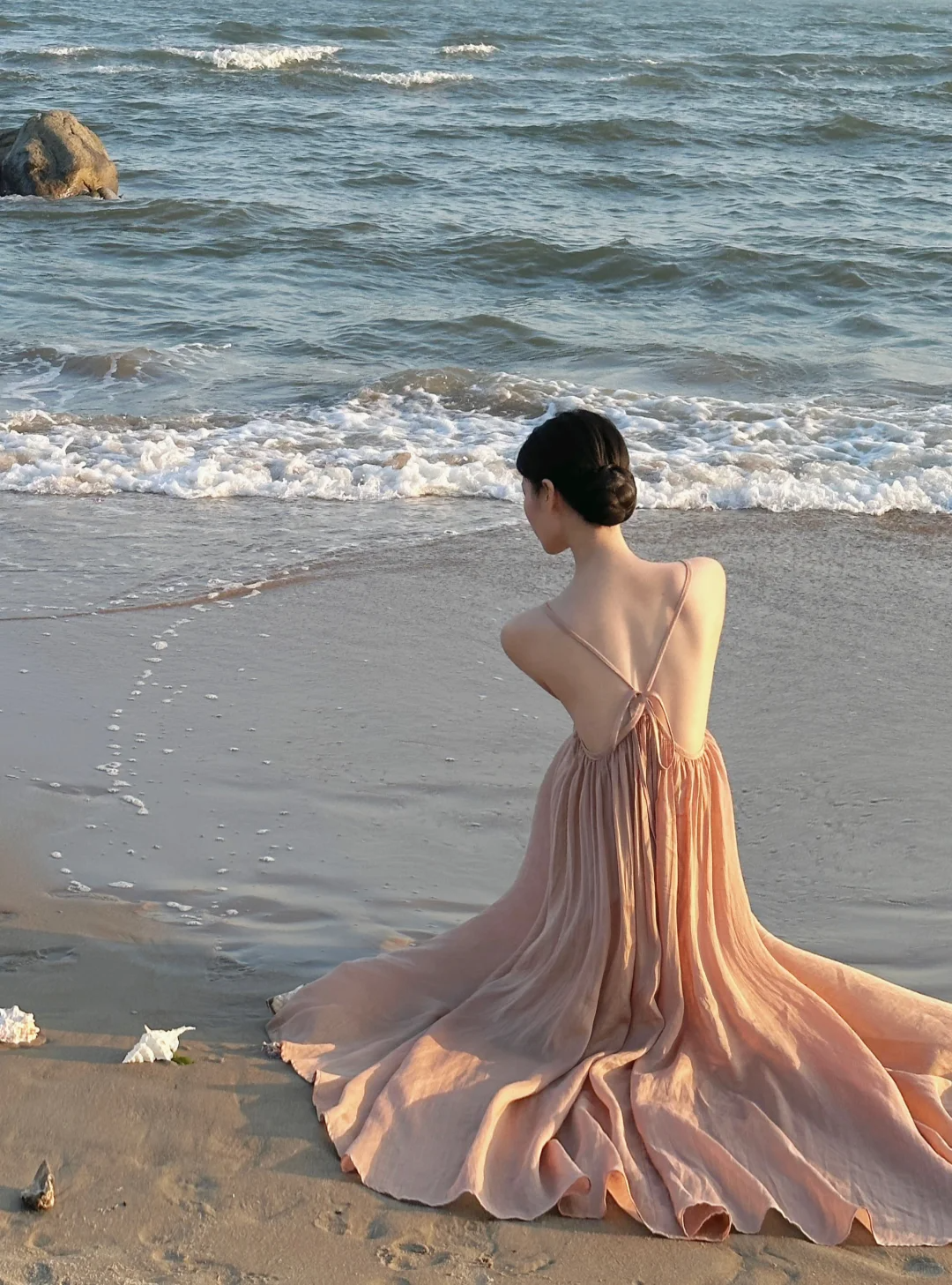 Classy A Line Spaghetti Straps Chiffon Backless Long Prom Dress, Party Dress, Evening Dress GG2851