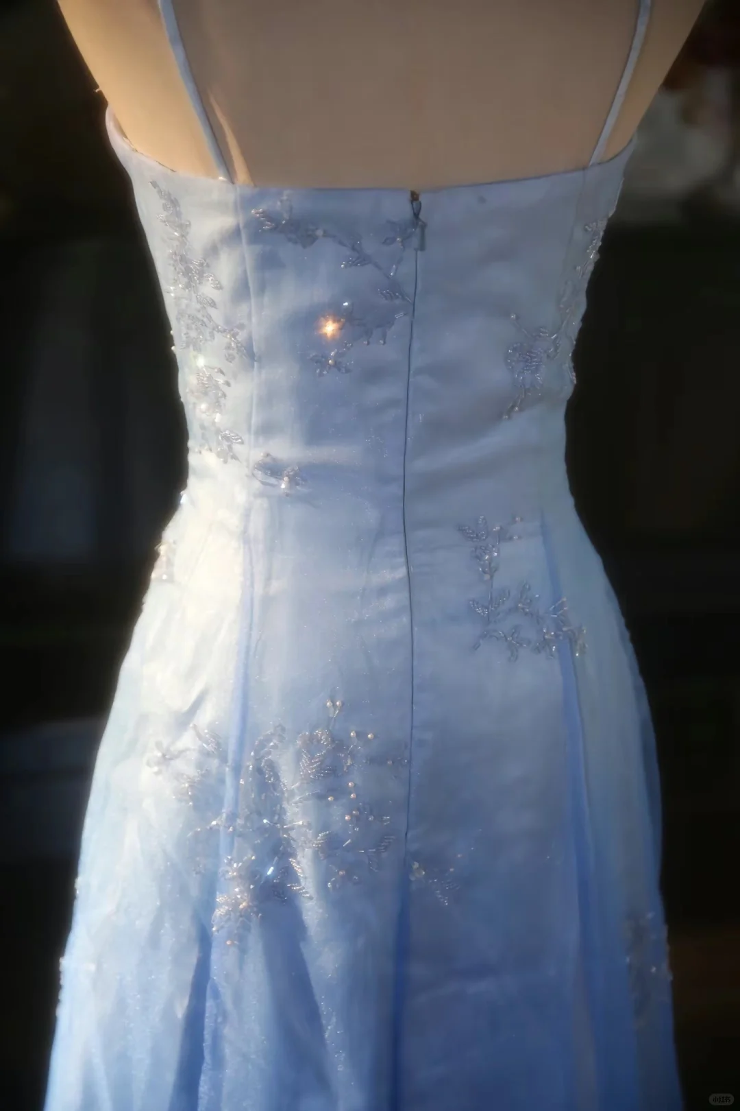 Classy A Line Spaghetti Straps Satin Tulle Beaded Long Prom Dress, Party Dress, Evening Dress GG2881