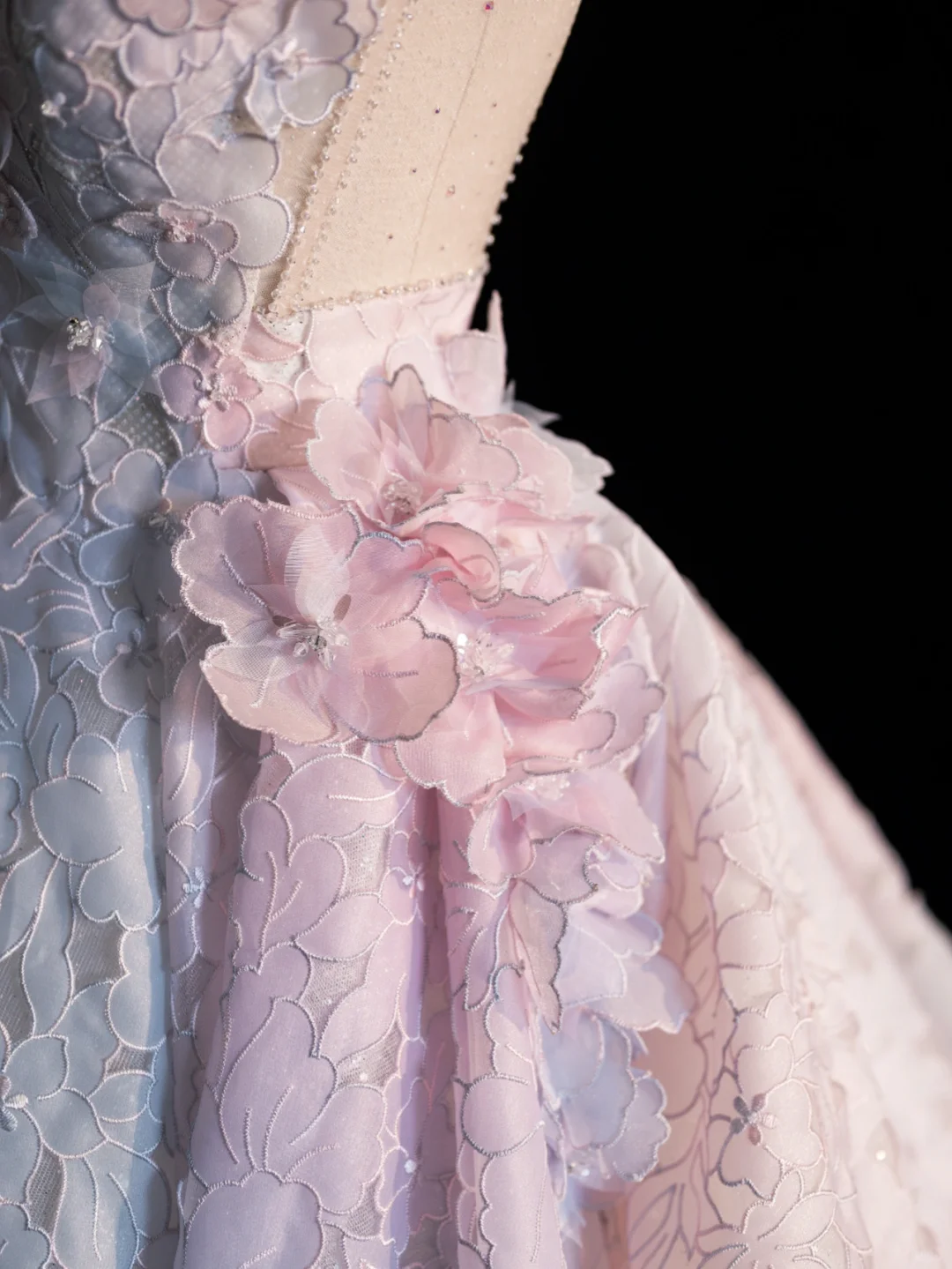 Sweet Ball Gown Halter Satin Applique Long Prom Dress, Party Dress, Evening Dress GG2887