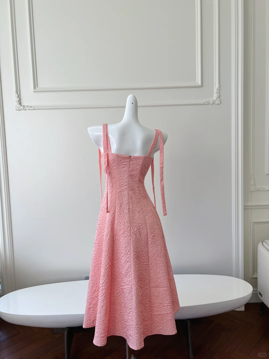 Cute A Line Spaghetti Straps Peach Satin Long Prom Dress, Party Dress, Evening Dress GG2900