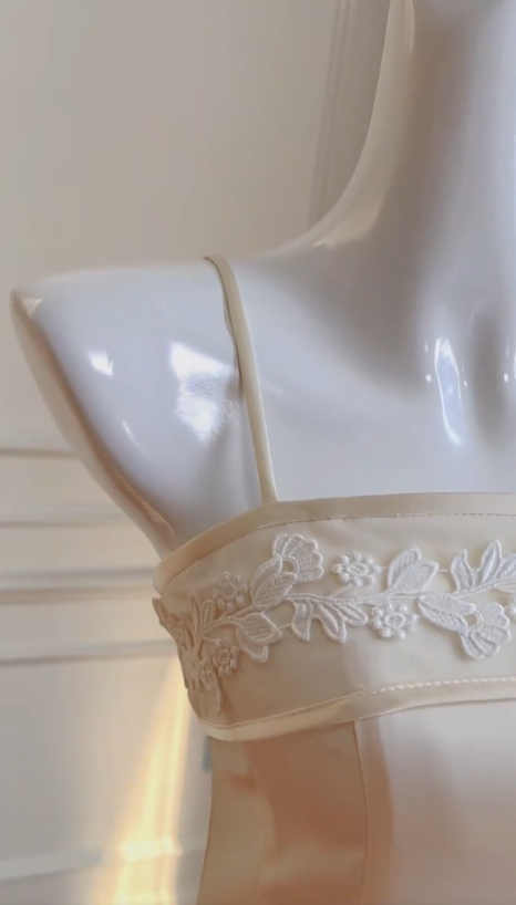 Classy A Line Spaghetti Straps Satin Applique Long Prom Dress, Party Dress, Evening Dress GG2902