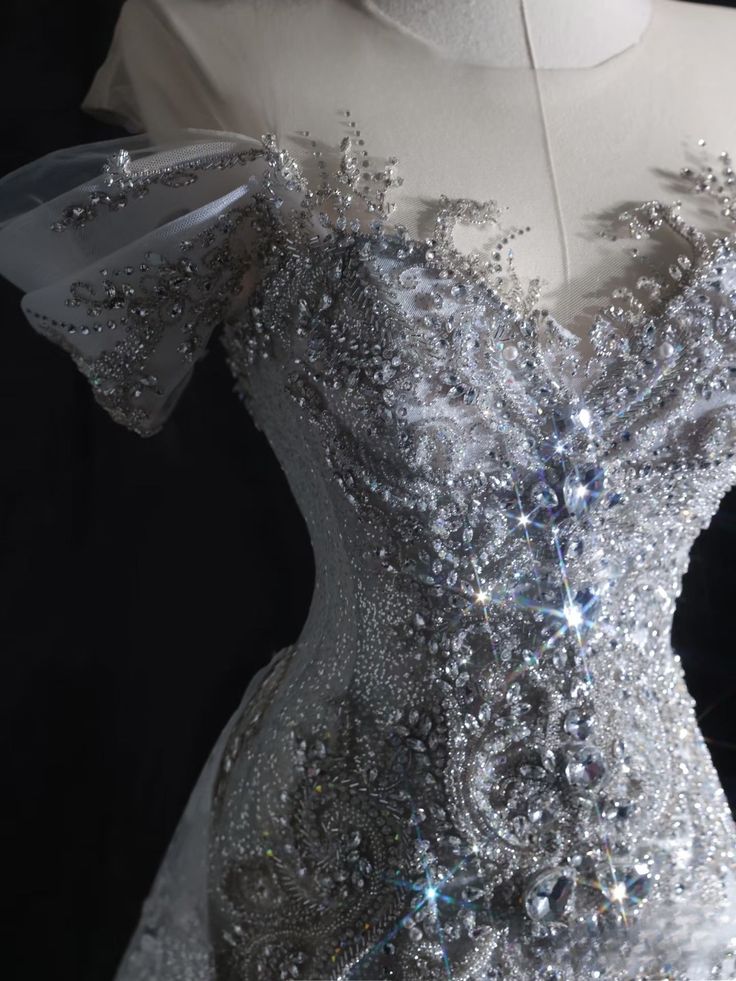 Timeless Mermaid Off The Shoulder Tulle Sequin Beaded Long Wedding Dress GG2979