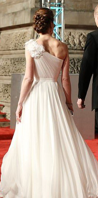 Elegant A Line One Shoulder White Chiffon Long Mother Of Bride Dress,Evening Dress GG3049