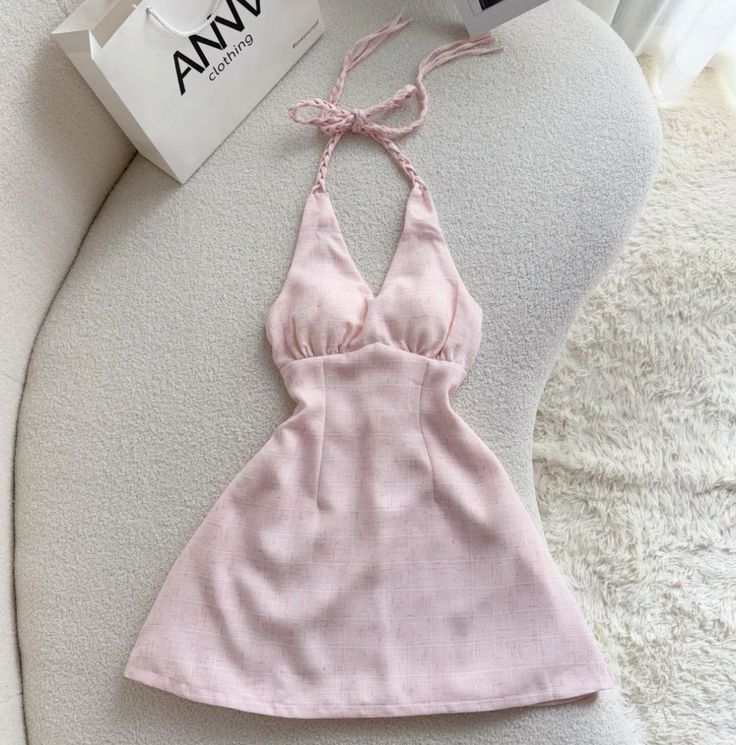 Chic Pink A Line Halter Satin Short Prom Dress,Homecoming Dress,Birthday Dress GG3163