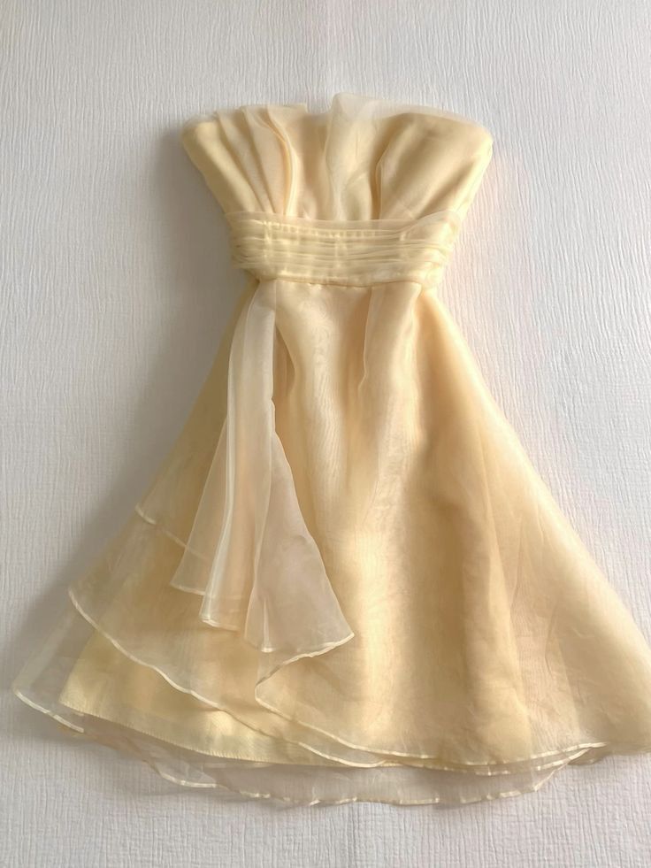 Pretty Pastel Yellow A Line Starpless Chiffon Short Prom Dress,Homecoming Dress,Birthday Dress GG3218