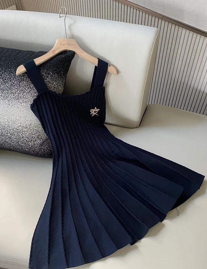 Navy Blue A Line Square Satin Pleated Short Prom Dress,Homecoming Dress,Birthday Dress GG3230