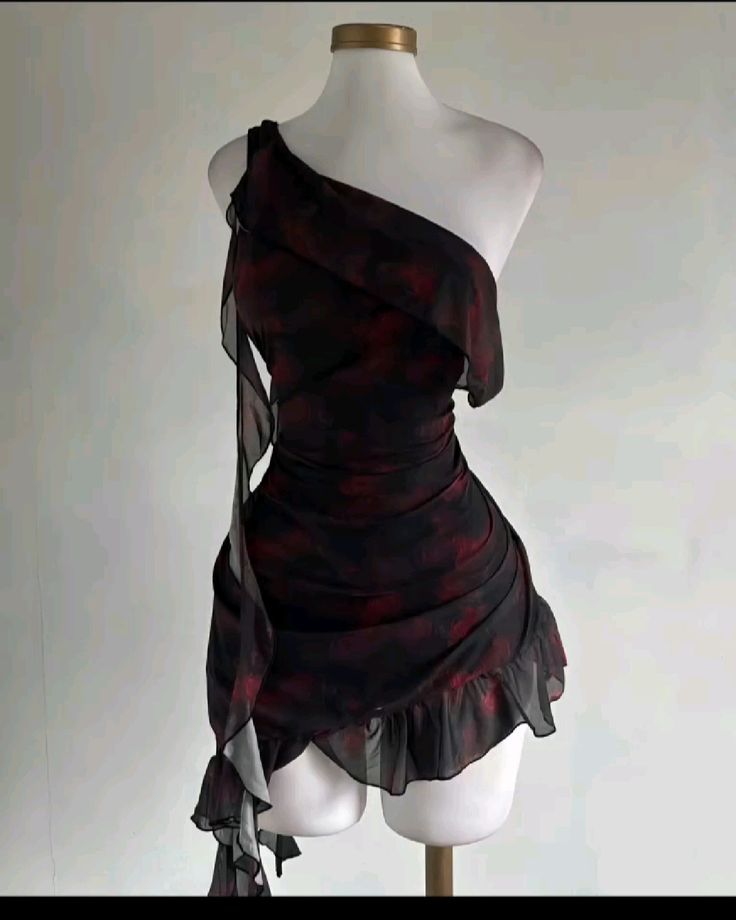 Elegant A Line One Shoulder Chiffon Floral Short Prom Dress,Homecoming Dress,Birthday Dress GG3263