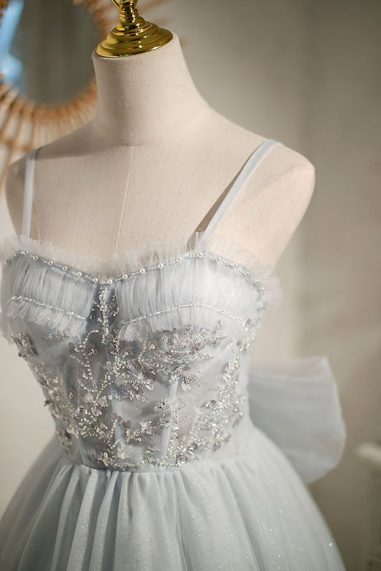 Cute A Line Sapghetti Straps Tulle Sequin Short Prom Dress,Homecoming Dress,Birthday Dress GG3458