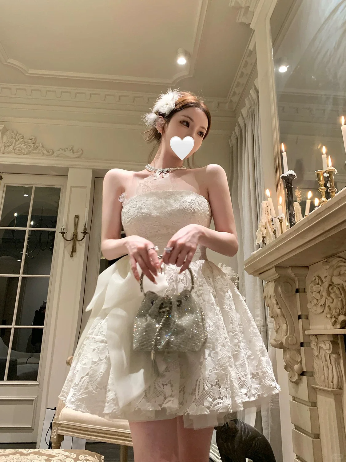 Pretty A Line Strapless Lace Short Prom Dress,Homecoming Dress,18th Birthday Dress GG3556