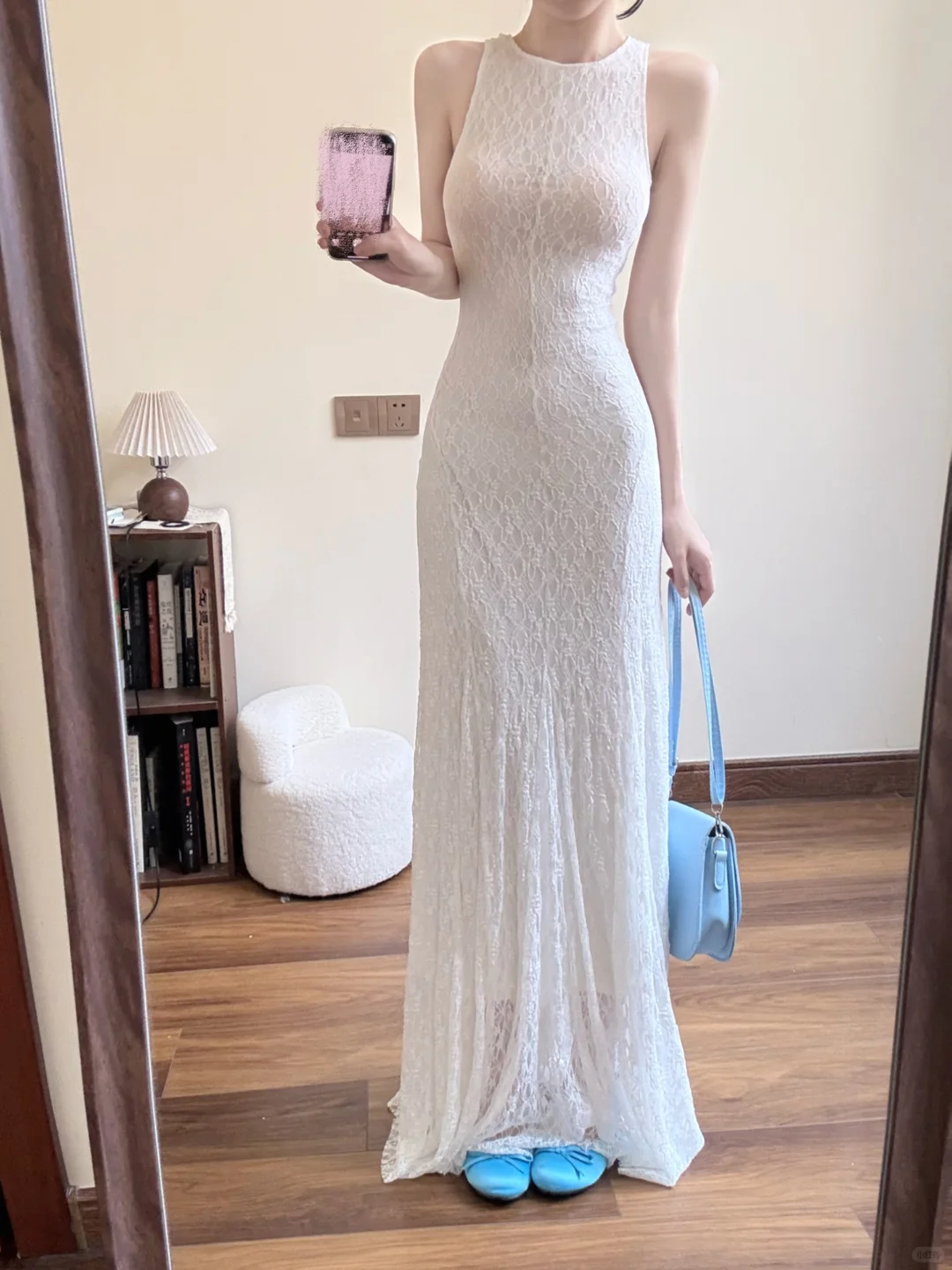 White Charming Mermaid Lace Long Prom Dress,Party Dress,Evening Dress GG3596